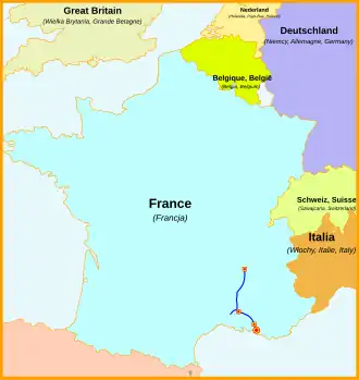 Voir la carte de la ligne.