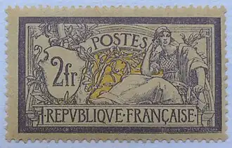 2 F. violet et jaune