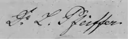 signature de Ludwig Karl Georg Pfeiffer