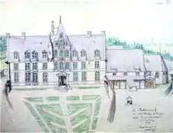 Peinture du XVIe&nbsp;siècle représentant le Château-neuf.
