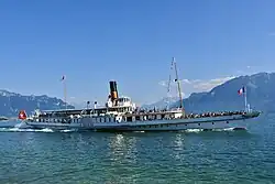 Le bateau CGN "La Suisse" au large de Cully en 2019