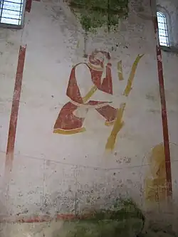 Fresque, sur le mur nord de la nef.