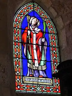 Vitrail représentant saint Blaise.