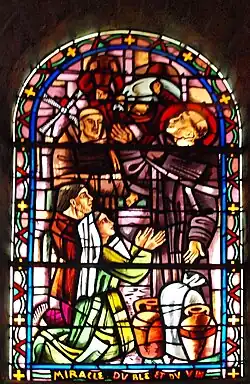 Vitrail : miracle du blé et du vin.