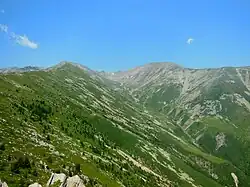 Le secteur nord du bassin de la Coumelade. Puig dels Tres Vents à droite.