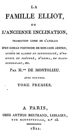 Page de titre de 1821