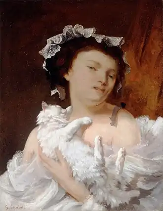Gustave Courbet, La Femme au chat, 1864.