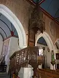 La chaire à prêcher de l'église Saint-Jean-Baptiste (provient de l'église précédente).