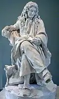 Statue de Pierre Julien au musée du Louvre à Paris.
