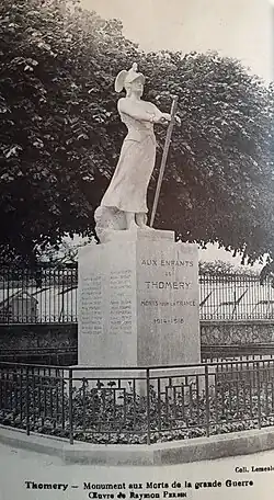 Monument aux morts de Thomery (1928). Œuvre disparue.