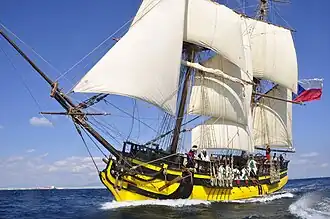 Le brick tchèque La Grâce, modèle typique de navire du XVIIIe&nbsp;siècle