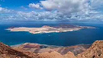 Vue de La Graciosa depuis Lanzarote.