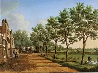 Paulus Constantijn La Fargue, La Haye : le chemin menant à Rijswijk (Rijswijkseweg), 1751-1800, 37,5 x 53 cm, Huile sur toile, Musée des Augustins de Toulouse.