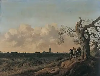 La Haye vue du Nord, Anthonie Jansz van der Croos, 1655, huile sur panneau de bois de chêne, 72,3 × 55 cm, musée des Augustins, Toulouse