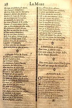 Page imprimée ancienne, sur deux colonnes.