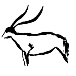 Bouquetin mâle peint en noir, panneau 47