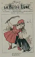 Marianne enfant fesse un curé avec un martinet, La Petite Lune (André Gill, 1878-79)