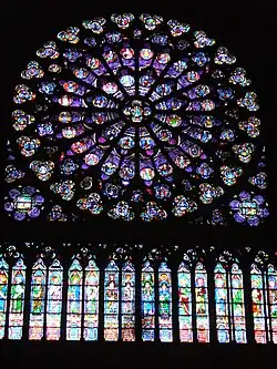 La « Rose Sud » ou « Rose Midi » de Notre-Dame de Paris.