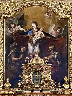 La Vierge protégeant un pauvre et un soldat, attribué à Pierre Parrocel (XVIIe&nbsp;siècle).