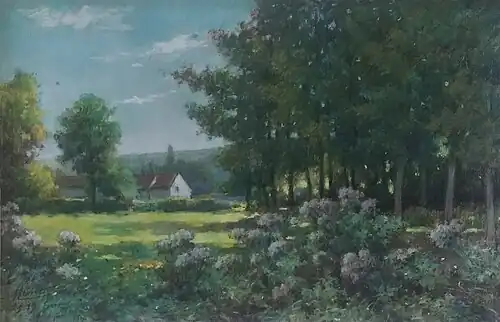 La Campagne à Gasny. Pastel 50&nbsp;×&nbsp;32&nbsp;cm, coll. privée.
