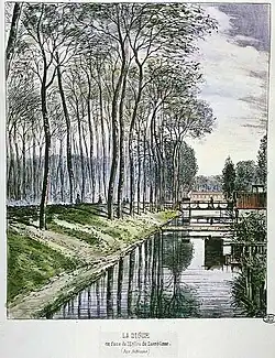 La digue près de l’emplacement de la future église  du Sacré-Cœur