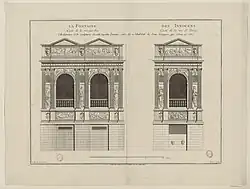 Gravure présentant les façades.