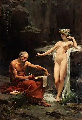 Ulpiano Checa, La nymphe Égérie dictant les lois à Numa - 1886
