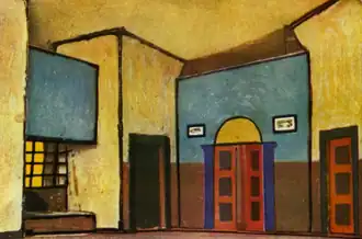 Maquette de décor représentant un salon