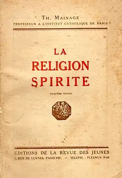 Couverture de l'ouvrage catholique officiel d'opposition au spiritisme de 1921.