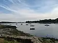 La Rivière d'Auray à marée haute vue depuis le Berly en direction du Sud.