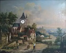 Anonyme, La rue du village (tableau à surprises), XIXe&nbsp;siècle.