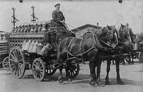 Distribution du lait au début du XXe&nbsp;siècle.