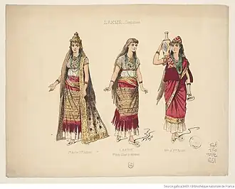 Lakmé (costumes pour l'Opéra-Comique, dessins de Stop, 1883).