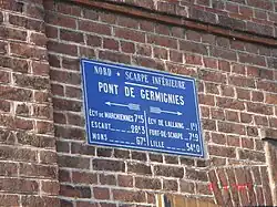 Plaque du pont de Germignies.