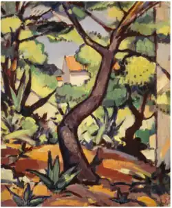 Paysage à Cassis (Samuel Peploe, 1910).