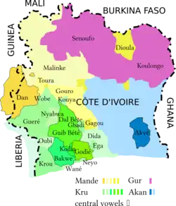 Aide de diffusion de l'akan en Côte d'Ivoire.