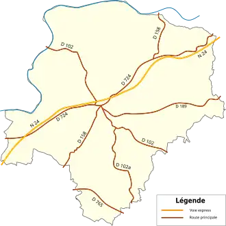 Carte des routes principales.
