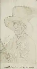 Portrait de Baudouin de Lannoy au recto du feuillet 109 du Recueil d'Arras.
