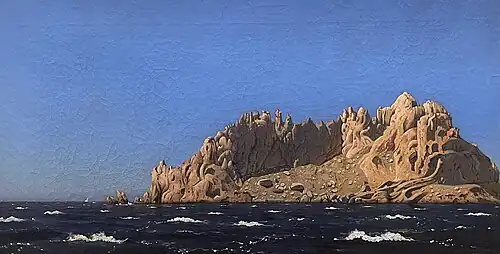 Carl Frederik Emanuel Larsen, Vue de l’île Maïre, 1854.