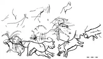 Gravures du Diverticule des félins, relevé André Glory.