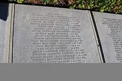 Plaque portant les noms des soldats.