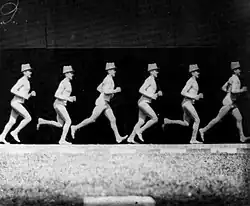 Course d'un homme, 1883.