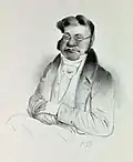 Portrait caricature, par Édouard Traviès.