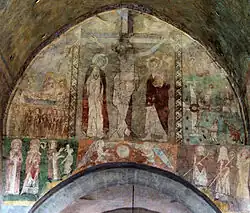 Fresque de l'église (XIVe&nbsp;siècle).