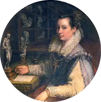 Lavinia Fontana, Autoportrait dans l'atelier