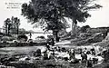 Le lavoir des Plomarc'h (carte postale Villard, vers 1920).
