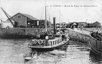 Halle, grue et wagons de marchandises, jadis.