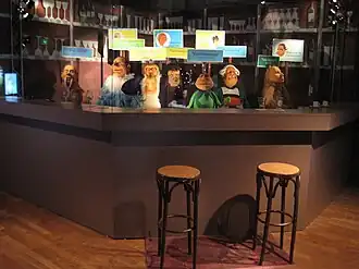 Quelques personnages du Bébête Show : Pasqua, Chirac, Giscard, Sarkozy, Mitterrand, Le Pen et Fabius.