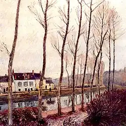 Le Canal du Loing en hiver 1891 par Alfred Sisley,  musée national des beaux-arts d'Alger