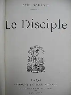 Page de titre de l'édition originale du Disciple, publiée chez Alphonse Lemerre avec frontispice.